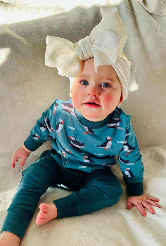 Crewneck Pullover in 'Puffins’