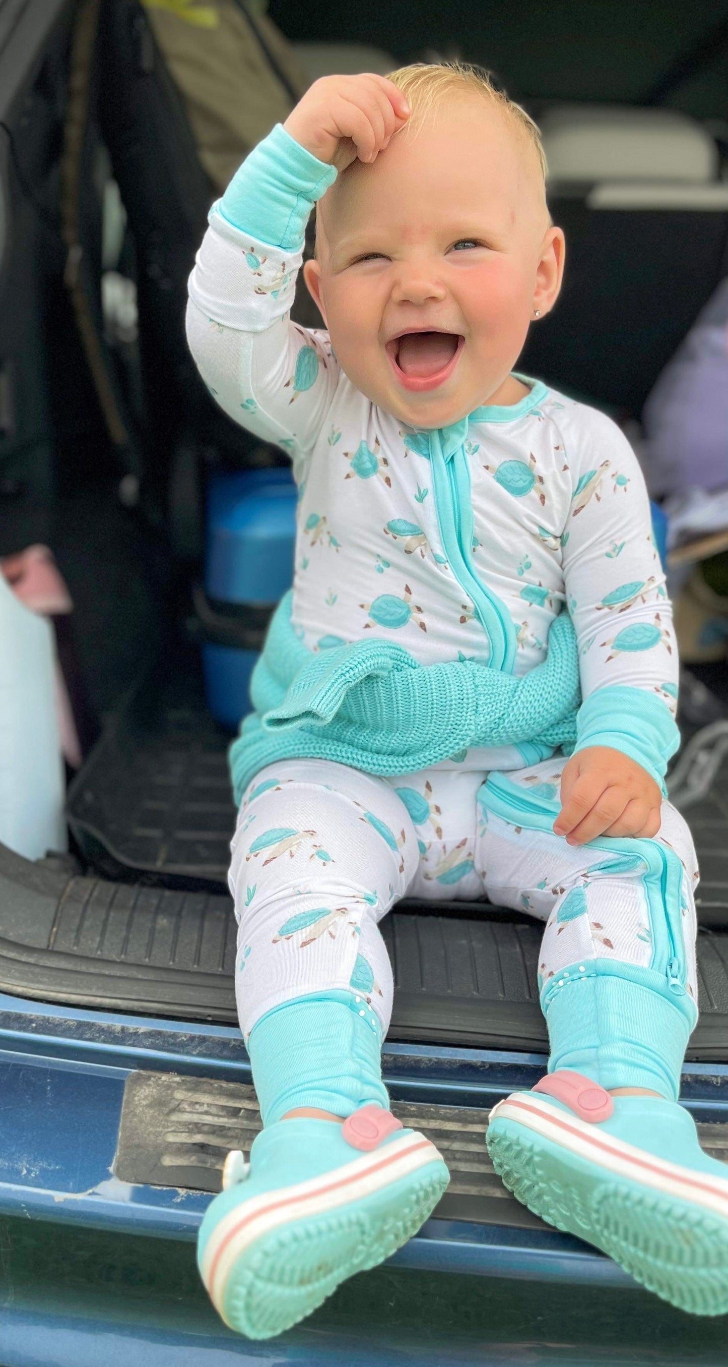 Convertible Zipper Romper in Ridley