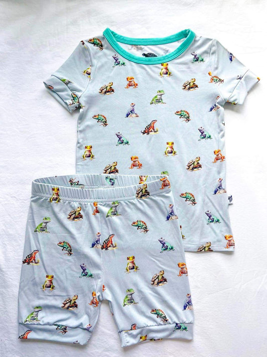 Short Sleeve Set (Handmade/Converted) in Iguana Cuddle
